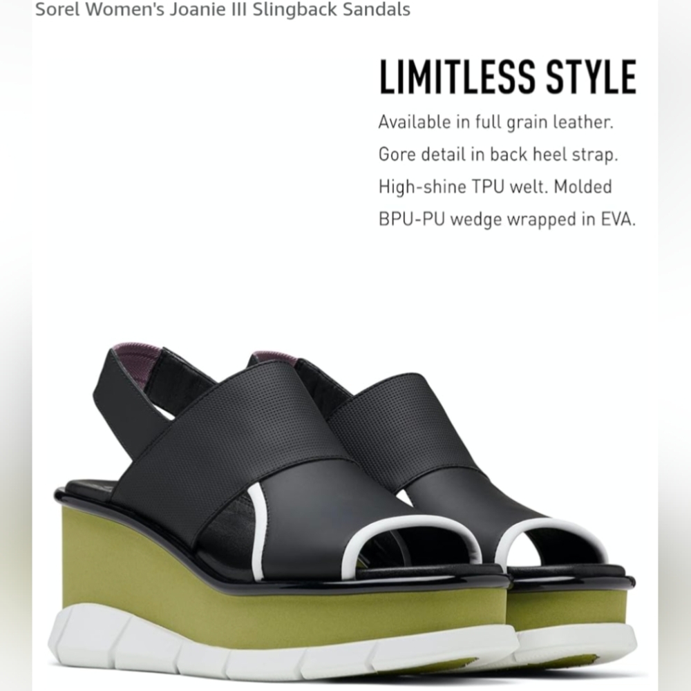 Sorel Women's Joanie III Slingback Wedge Sandals Size 9 MSRP $130 - Picture 2 of 13